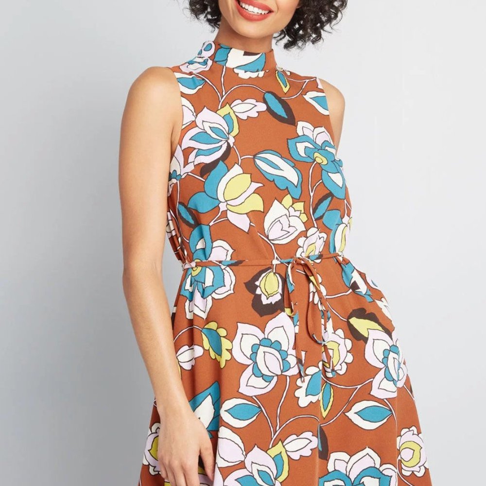ModCloth NWT "In With‎ Excitement" Mock Neck Dress